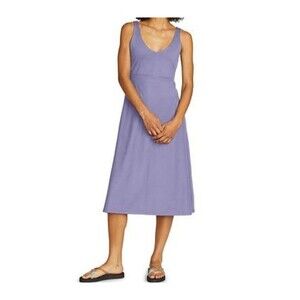 Eddie Bauer Aster V-Neck Midi Dress Size XL Petite Iris New With Tags